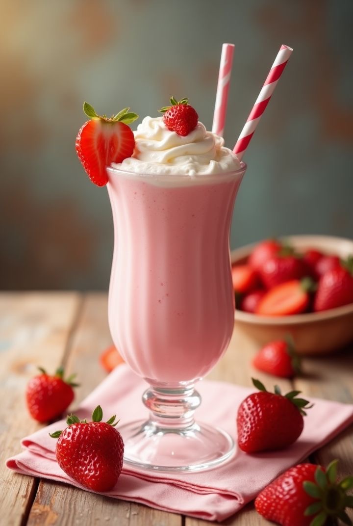 Creamy Strawberry Milkshake